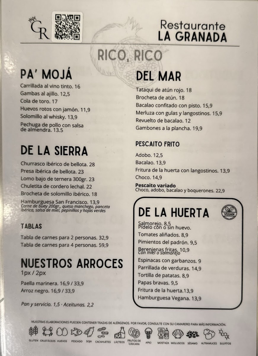 La Granada Restaurante Menu - Image 1